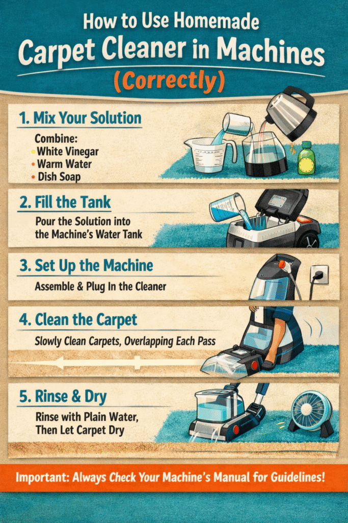 How to Use Homemade Carpet Cleaner in Machines (Correctly)